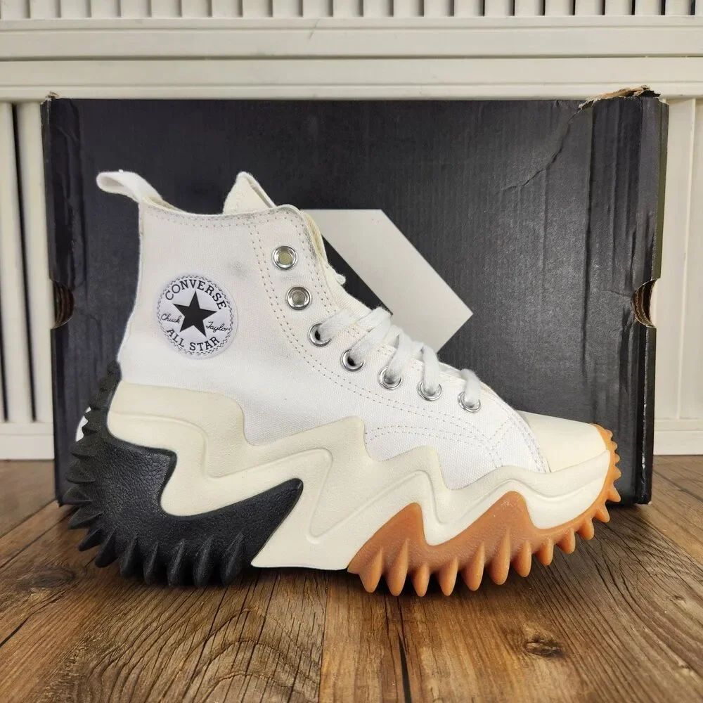 Converse Run Star Motion Hi Womens Sz 5 White Platform Sneakers Shoes 171546C